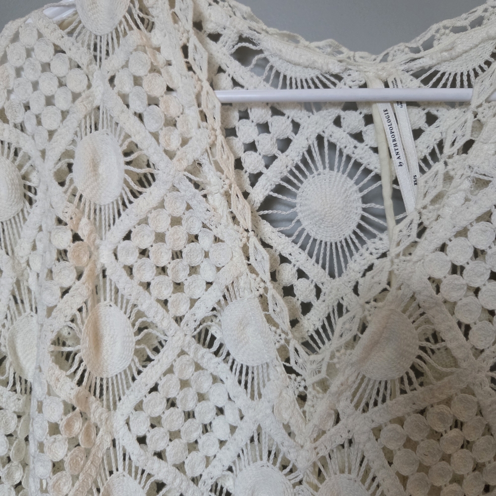 By Atgropilogie White Crochet Coverup - Picture 5 of 5